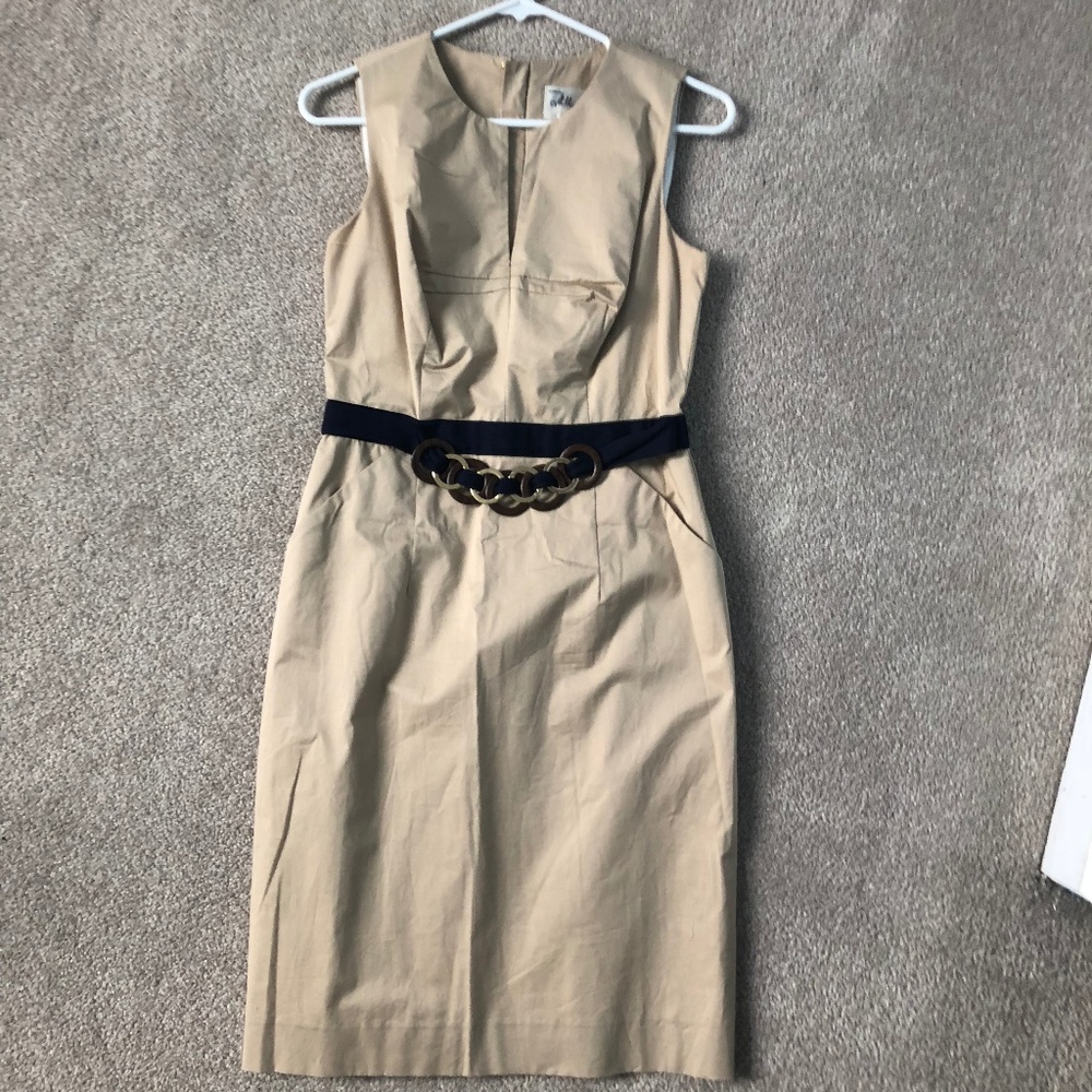 Milly of New York Sleeveles  Khaki Sheath w Belt